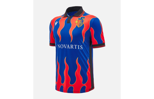 Macron FC Basel 2024- 25 Authentic Home Jersey - Red/Royal Blue/Gold