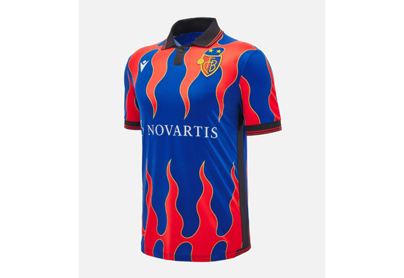 Macron FC Basel 2024- 25 Authentic Home Jersey - Red/Royal Blue/Gold
