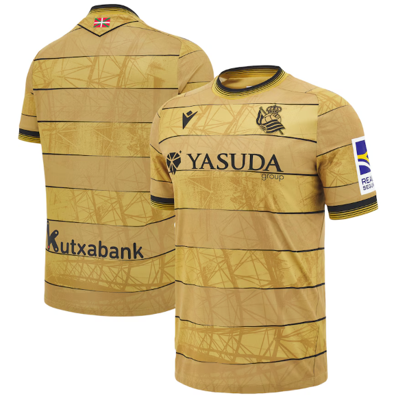 Macron Real Sociedad 2024 - 25 Authentic Away Jersey - Gold