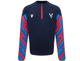 Macron Crystal Palace 2024 - 25 Authentic 1/4 Zip Training Top - Navy Blue/Red