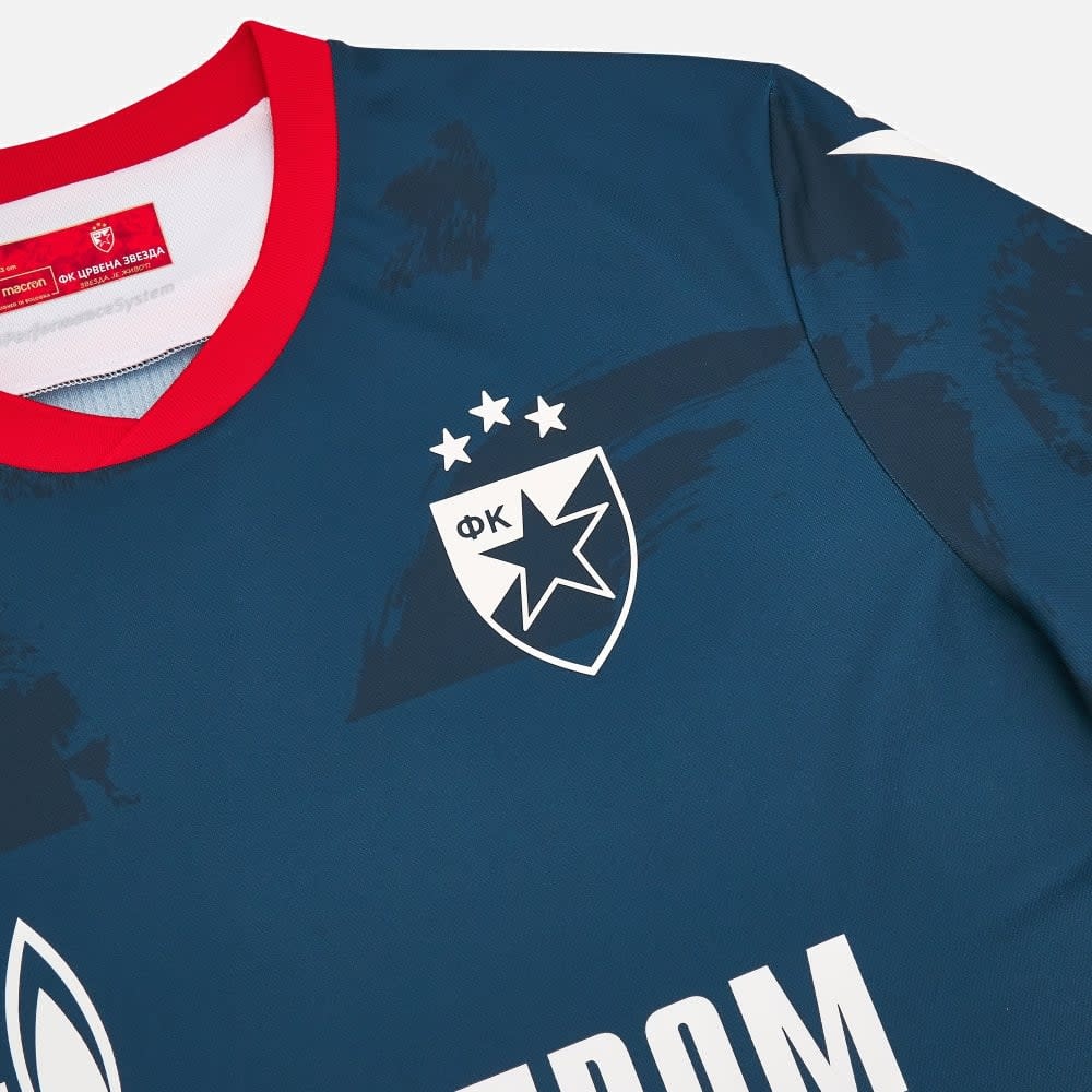 Macron Red Star Belgrade 2024 - 25 Authentic Away Jersey - Forest Green/Red