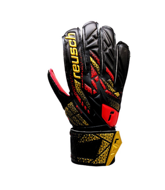 Reusch Reusch Jr Attrakt Solid Finger Save Goalkeeper Gloves - Black/Gold/Firy