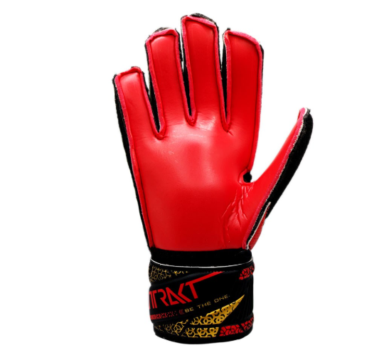 Reusch Jr Attrakt Solid Finger Save Goalkeeper Gloves - Black/Gold/Firy