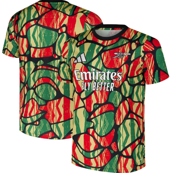 adidas Arsenal 2024 - 25 Labrum Prematch Training Jersey- Red/Black/Multi