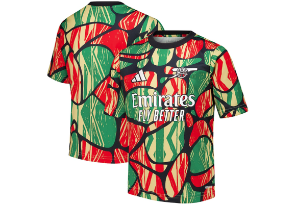 adidas Youth Arsenal 2024 - 25 Labrum Prematch Training Jersey- Red/Black/Multi