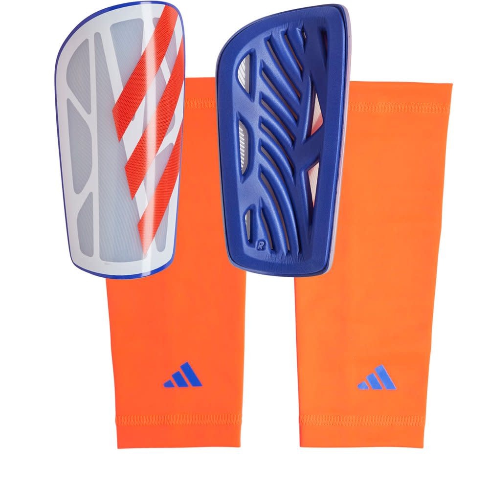 adidas Tiro 2024 League Shin Guards - White/Solar Red/Orange/Blue