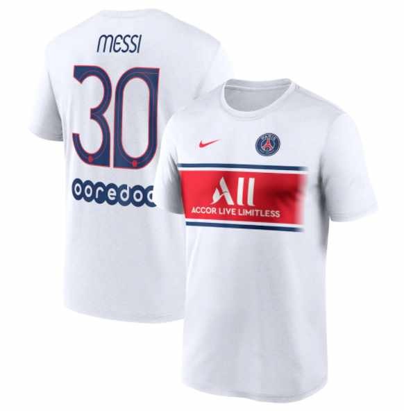 Nike PSG Paris Saint German Messi # 30 DriFit Hero Shirt - White