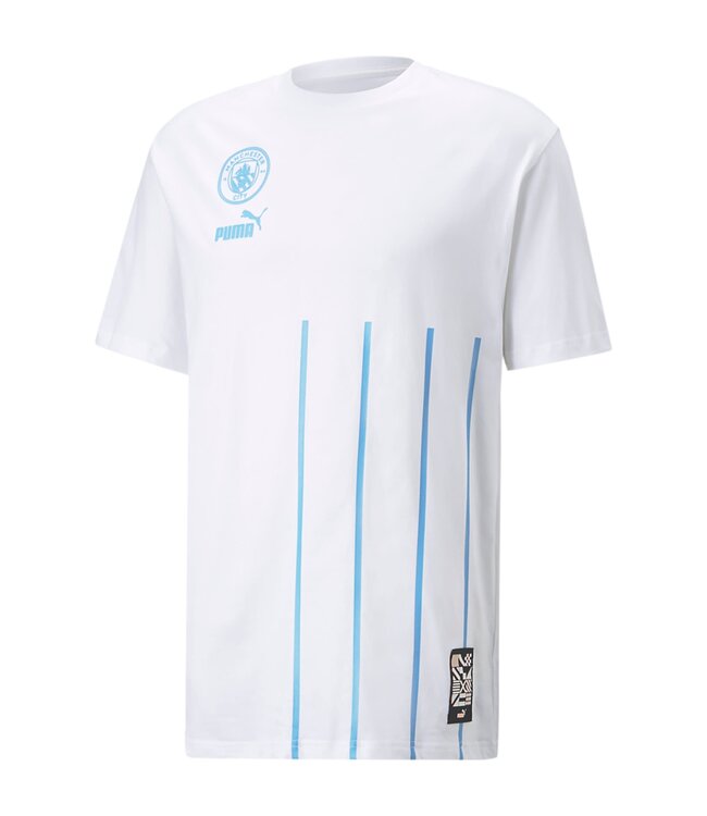 Puma Puma Manchester CIty 2022 -23 ftbl Culture Soccer Shirt- White/Light Blue