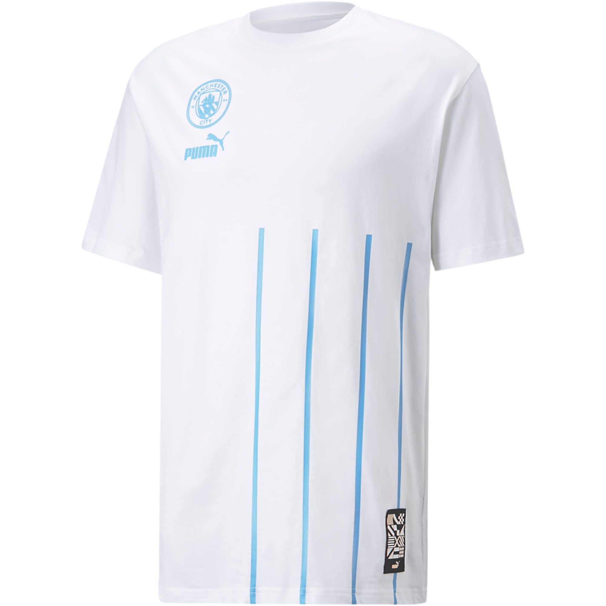 Puma Manchester CIty 2022 -23 ftbl Culture Soccer Shirt- White/Light Blue