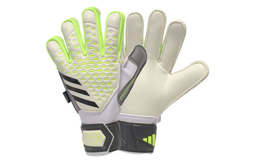 adidas Predator Match Fingersave Goalkeeper Gloves - White/Lucid Lemon/Black