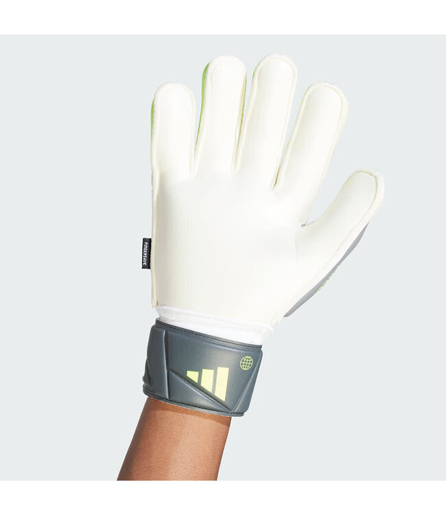 adidas adidas Predator Match Fingersave Goalkeeper Gloves - White/Lucid Lemon/Black