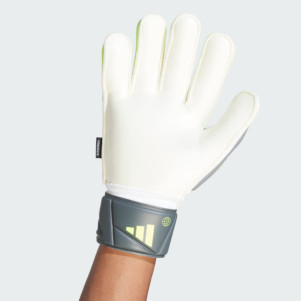 adidas Predator Match Fingersave Goalkeeper Gloves - White/Lucid Lemon/Black