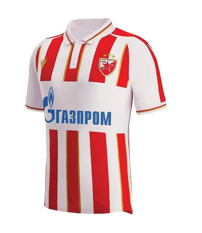 Macron Macron Red Star Belgrade 2023 - 24 Authentic Home Jersey - Red/White/Royal