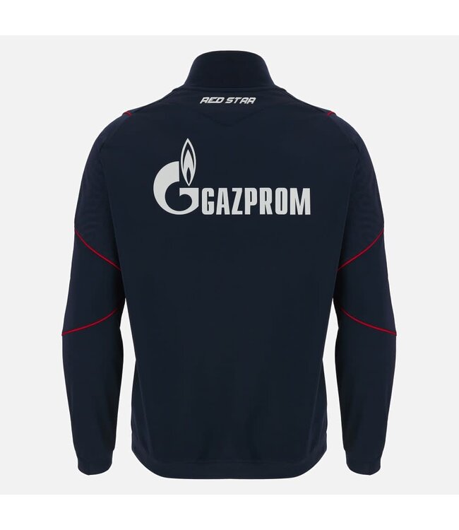 Macron Macron Red Star Belgrade 2023 - 24 Travel Player Full Zip Top -Navy Blue/White