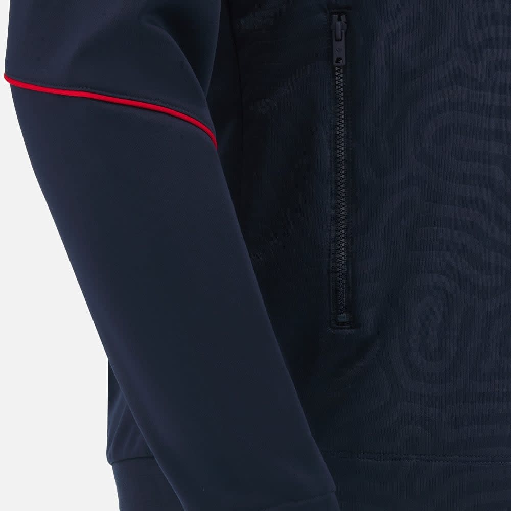 Macron Red Star Belgrade 2023 - 24 Travel Player Full Zip Top -Navy Blue/White