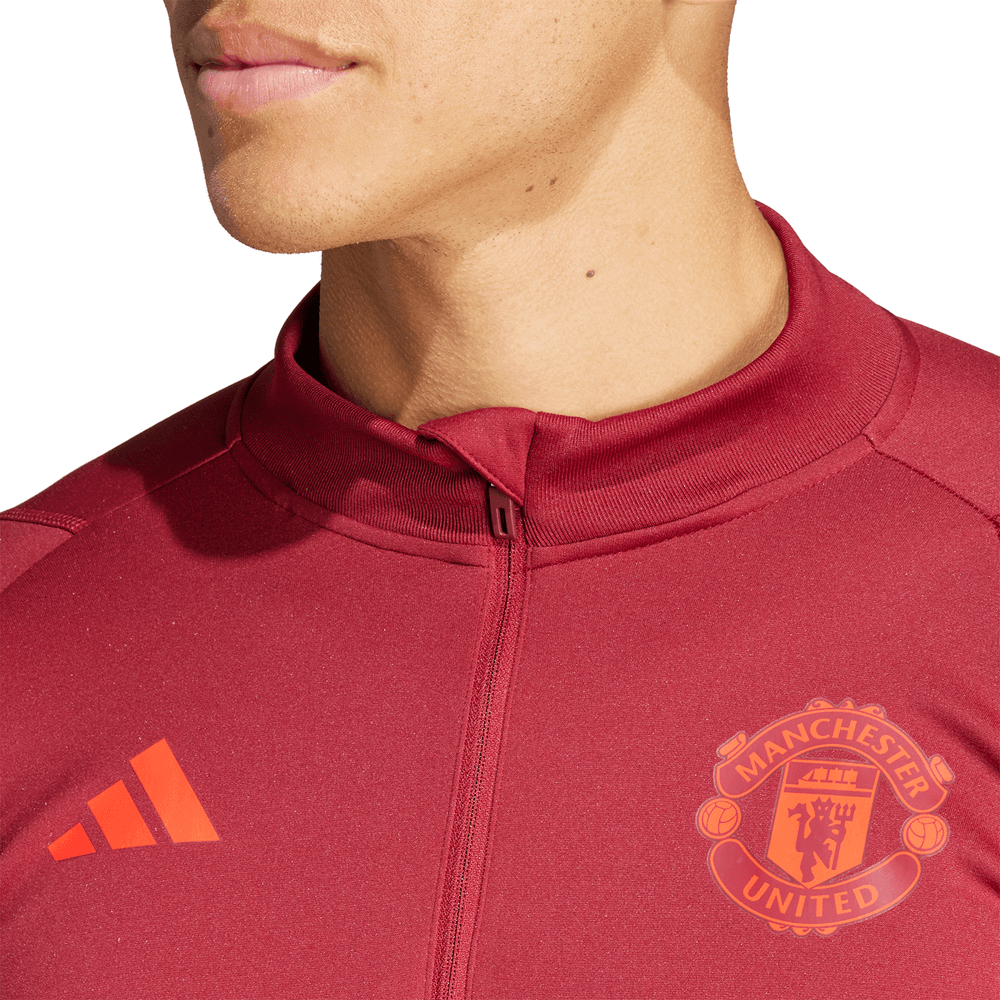 adidas Manchester United 2023 - 24 EU Tiro Training Top - Burgundy