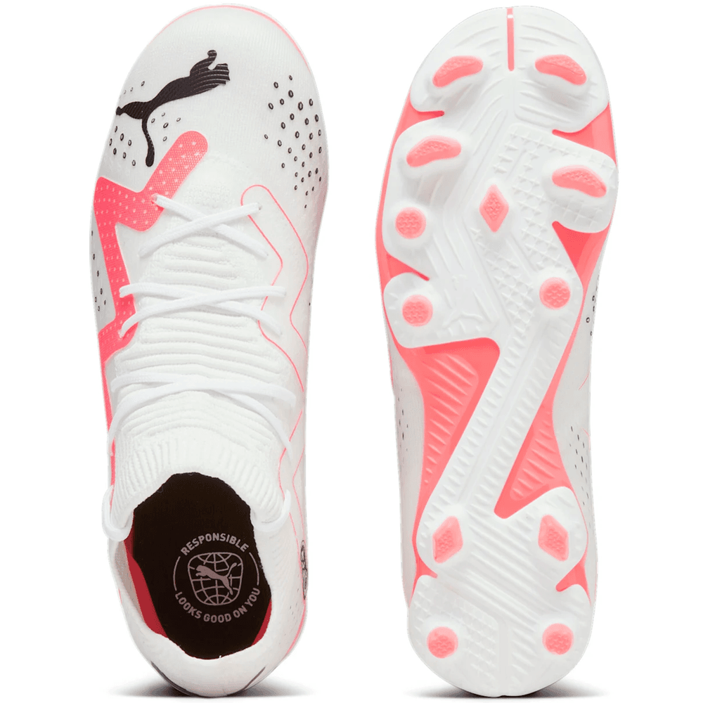 Puma Jr Future Match FG/AG - White/Black/Fire Orchid