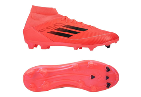 adidas Womens F50 League Mid FG / MG - Turbo/Aurora/Platinum Metallic