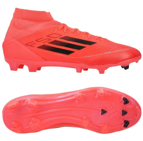 adidas Womens F50 League Mid FG / MG - Turbo/Aurora/Platinum Metallic