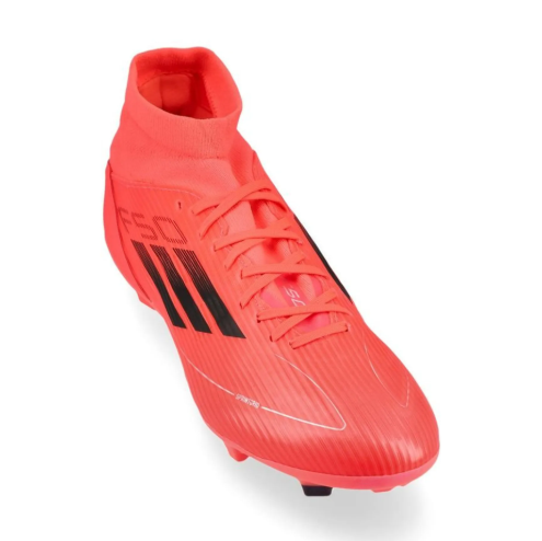 adidas Womens F50 League Mid FG / MG - Turbo/Aurora/Platinum Metallic