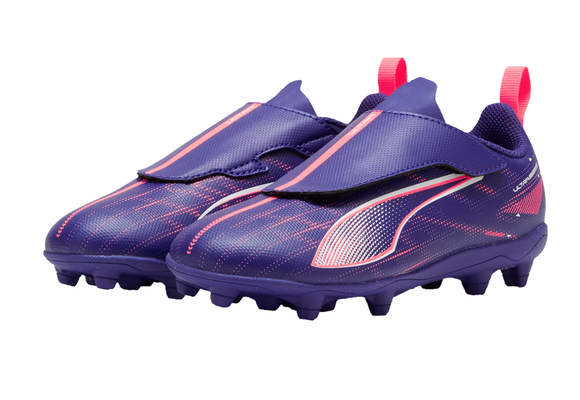 Puma Jr Ultra Play FG/AG Toddler Cleats - Lapis Lazuli/White/Sunset Glow