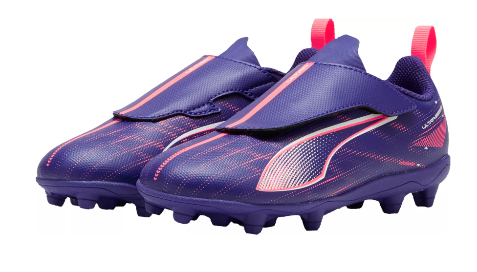 Puma Jr Ultra Play FG/AG Toddler Cleats - Lapis Lazuli/White/Sunset Glow