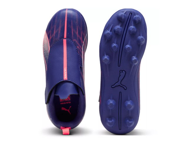 Puma Jr Ultra Play FG/AG Toddler Cleats - Lapis Lazuli/White/Sunset Glow