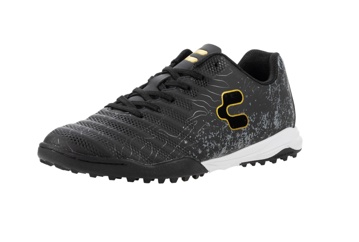 Charly Hot Cross 4.0 TF Turf Soccer Shoes - Black/White/Gold