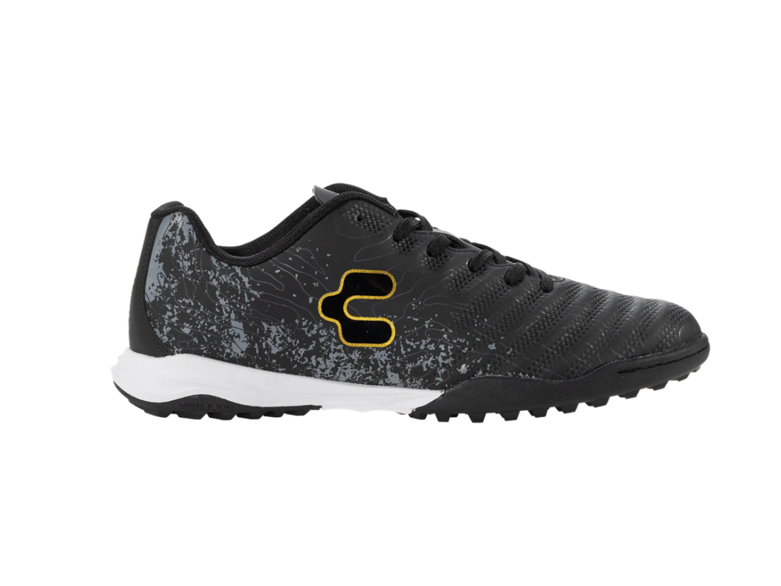 Charly Hot Cross 4.0 TF Turf Soccer Shoes - Black/White/Gold