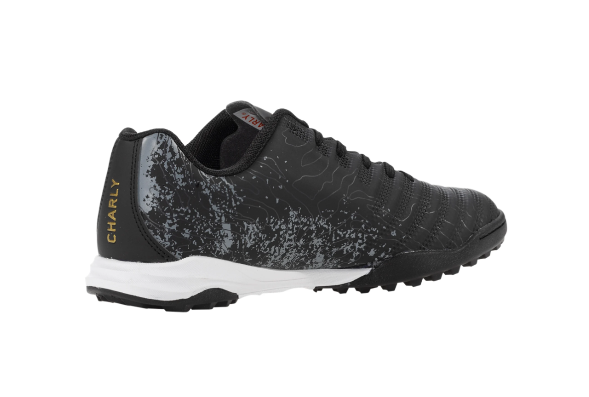 Charly Hot Cross 4.0 TF Turf Soccer Shoes - Black/White/Gold