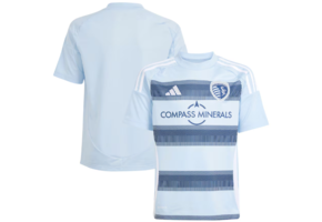 adidas Sporting Kansas City 2025 -26 Youth Home Jersey - Glow Blue/Night Indigo