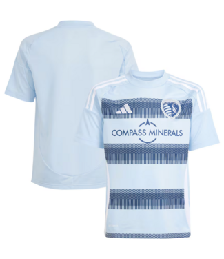 adidas adidas Sporting Kansas City 2025 -26 Youth Home Jersey - Glow Blue/Night Indigo