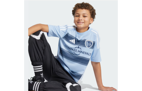 adidas Sporting Kansas City 2025 -26 Youth Home Jersey - Glow Blue/Night Indigo
