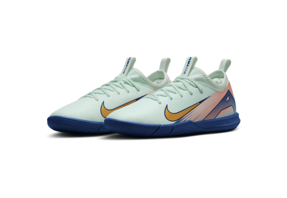 Nike Jr. Zoom Mercurial Vapor 16 Academy IC MDS009 CR7 Ronaldo Indoor Shoes- Barely Green/Metallic Gold