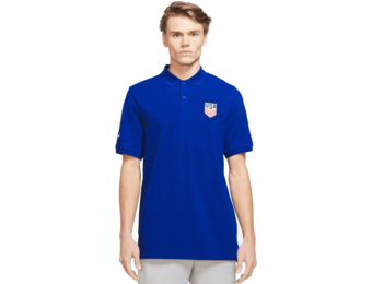 Nike USA United States USMNT 2024 Pique Travel Polo - Royal Blue/White