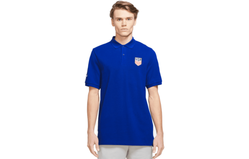 Nike USA United States USMNT 2024 Pique Travel Polo - Royal Blue/White