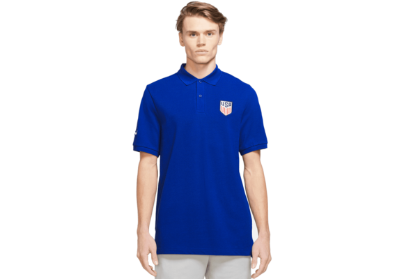 Nike USA United States USMNT 2024 Pique Travel Polo - Royal Blue/White