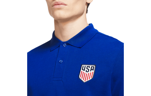 Nike USA United States USMNT 2024 Pique Travel Polo - Royal Blue/White