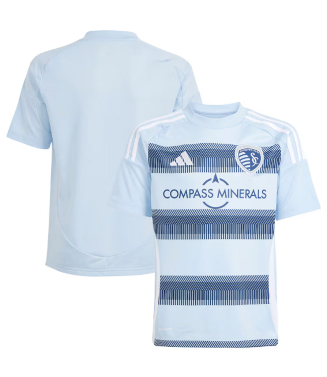 adidas adidas Sporting Kansas City 2025 -26 Youth Home Jersey - Glow Blue/Night Indigo