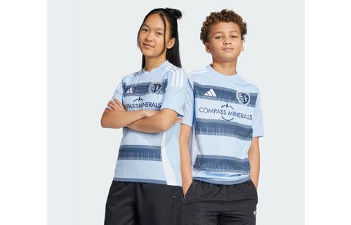 adidas Sporting Kansas City 2025 -26 Youth Home Jersey - Glow Blue/Night Indigo