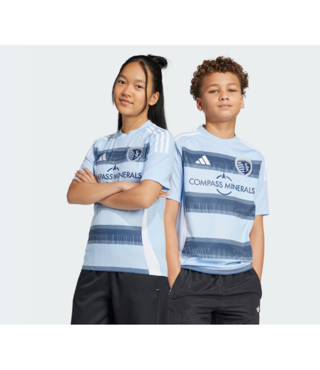 adidas adidas Sporting Kansas City 2025 -26 Youth Home Jersey - Glow Blue/Night Indigo