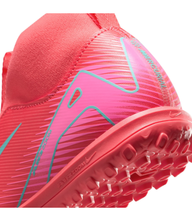 Nike Nike Jr Zoom Mercurial Superfly 10 Academy TF Turf Shoes - Ember Glow/Aurora Green