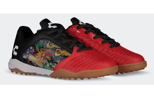 Charly Jr Vertex TF Youth Turf Soccer Shoes - Red/Black