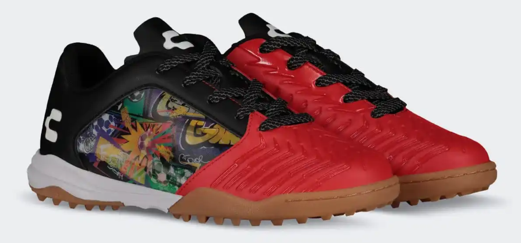 Charly Jr Vertex TF Youth Turf Soccer Shoes - Red/Black