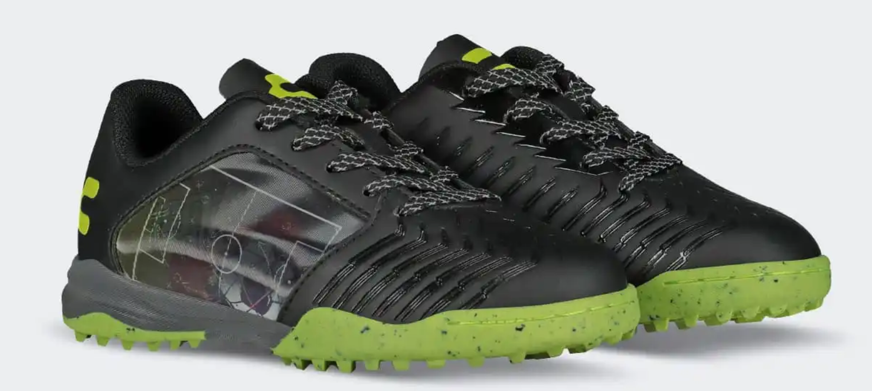 Charly Jr Vertex TF Youth Turf Soccer Shoes - Black/Lemon