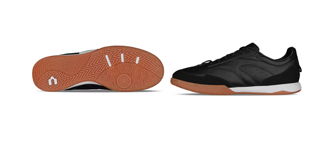 Charly Campista PU Indoor Soccer Shoes - Black/White