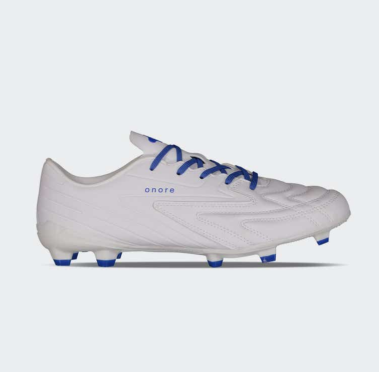 Charly Onore Leather LT FG Soccer Cleats - White/Royal Blue
