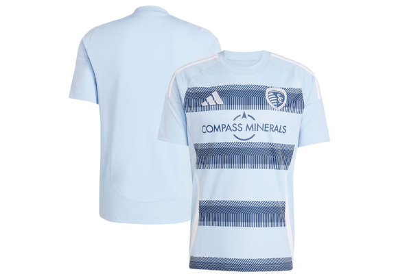 adidas Sporting Kansas City 2025 -26 Home Jersey - Glow Blue/Night Indigo