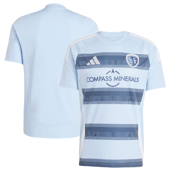 adidas Sporting Kansas City 2025 -26 Home Jersey - Glow Blue/Night Indigo