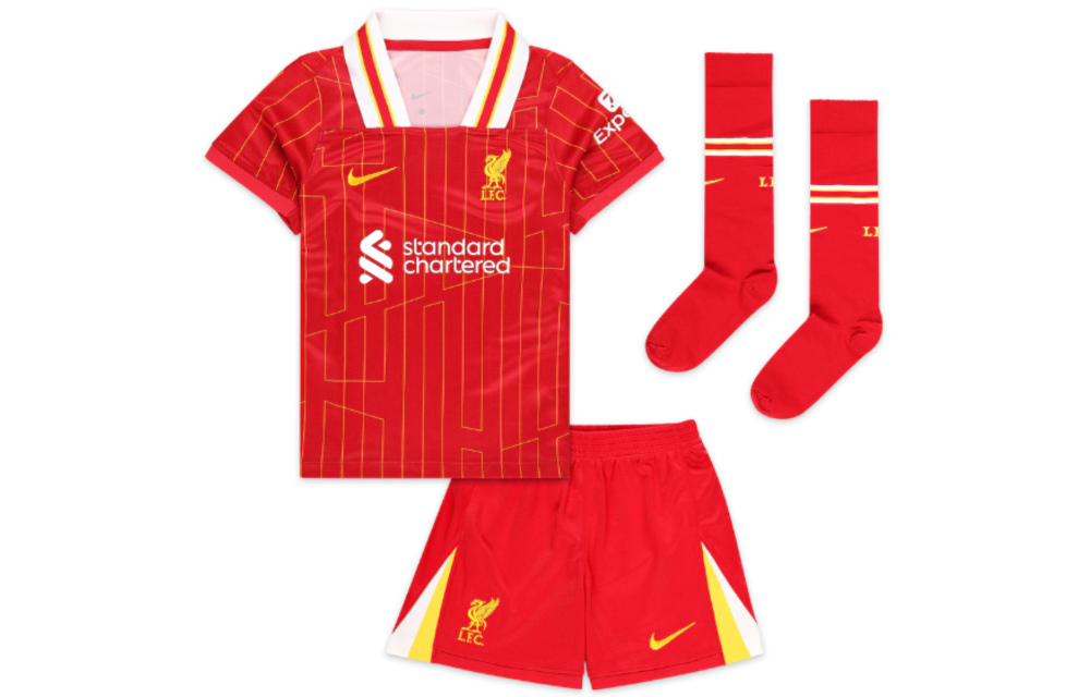 Nike Liverpool 2024- 25 Little Kids Home Kit - Gym Red/White/Chrome Yellow